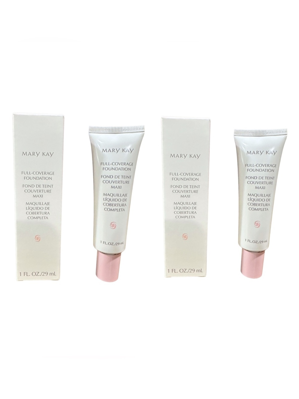 NIB Mary Kay Full Coverage Liquid Foundation Ivory 204 366700 Lot of 2